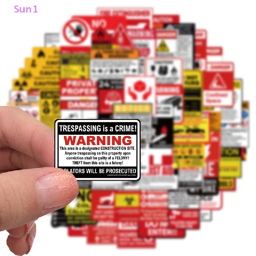 Set 75 Miếng Dán Cảnh Báo Nhắc Nhở Nhắc Nhở In Hình Biển Hiệu Trang Trí Laptop Hành Lý Sun1 &gt;
