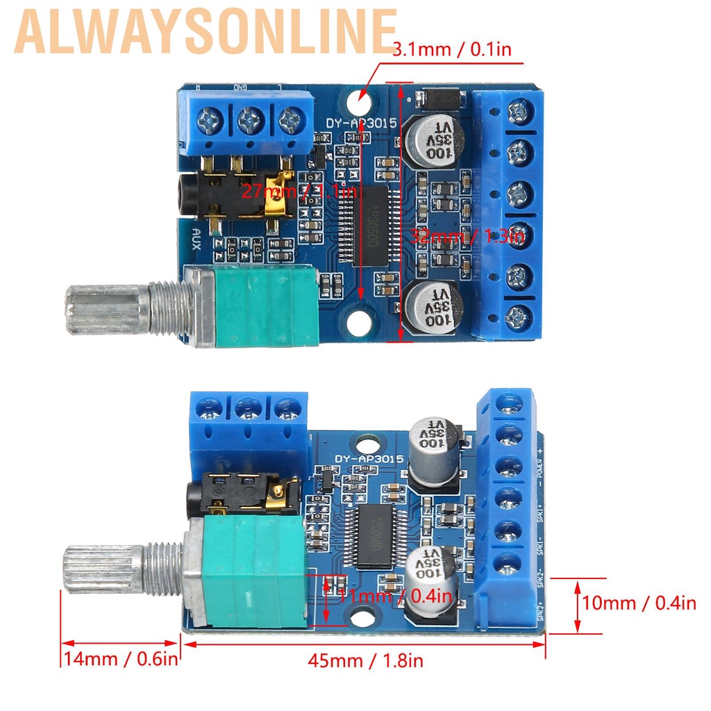 Alwaysonline  Amplifier Board Module Digital Power Mini