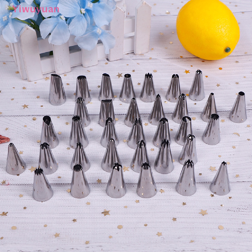 Bộ 24 / 36 / 48 Đuôi Bắt Bông Kem Trang Trí Bánh Bằng Thép Không Gỉ Mới