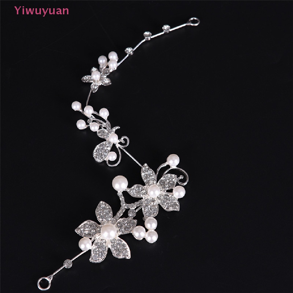&lt; Yiwuyuan &gt; Cài Tóc Bạc Đính Đá Và Ngọc Trai Mới Cho Cô Dâu Trong Tiệc Cưới
