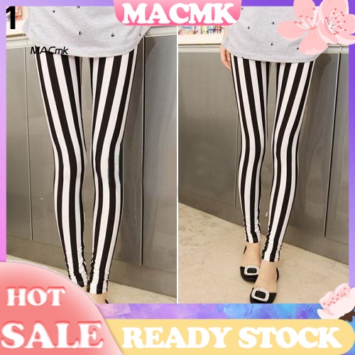 < Cod > Quần Tất Legging Dáng Ôm Kẻ Sọc Dọc Trắng Đen Thoải Mái Thời Trang Cho Nữ