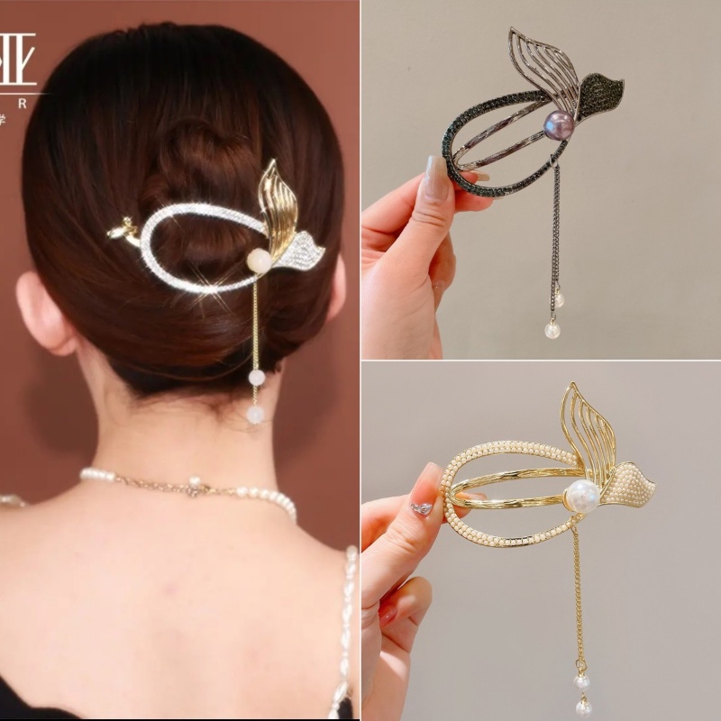 Kẹp Tóc Bướm Đính Ngọc Trai Sang Trọng Cho Nữ