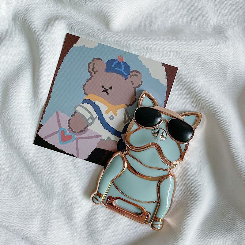 Ốp Điện Thoại Hình Chú Chó Đeo Kính Mát 3D Có Túi Khí Và Dây Đeo Cho iphone