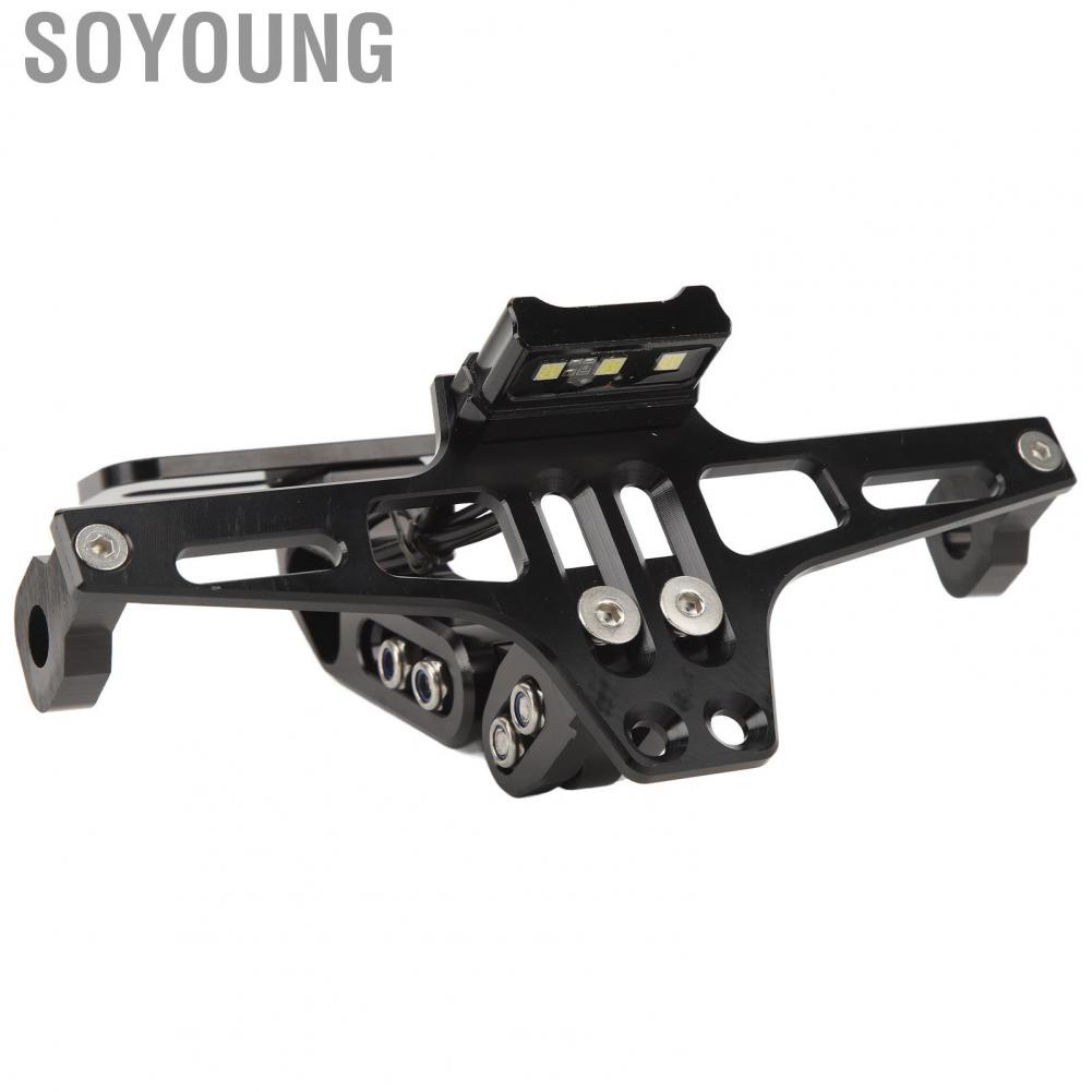 Soyoung Motorcycle License Plate Bracket  Frame Fender Eliminator Precise Scratch Protection with Light for 4in Base Road Legal Motorbike