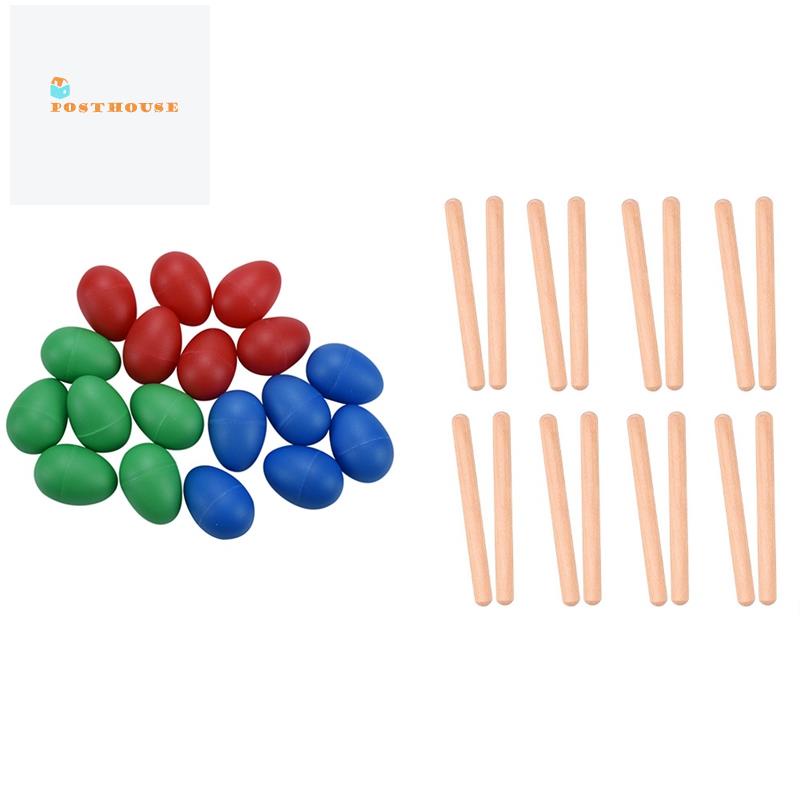 Bộ 18 Quả Trứng Lắc 8 Cặp Bằng Gỗ Tự Nhiên