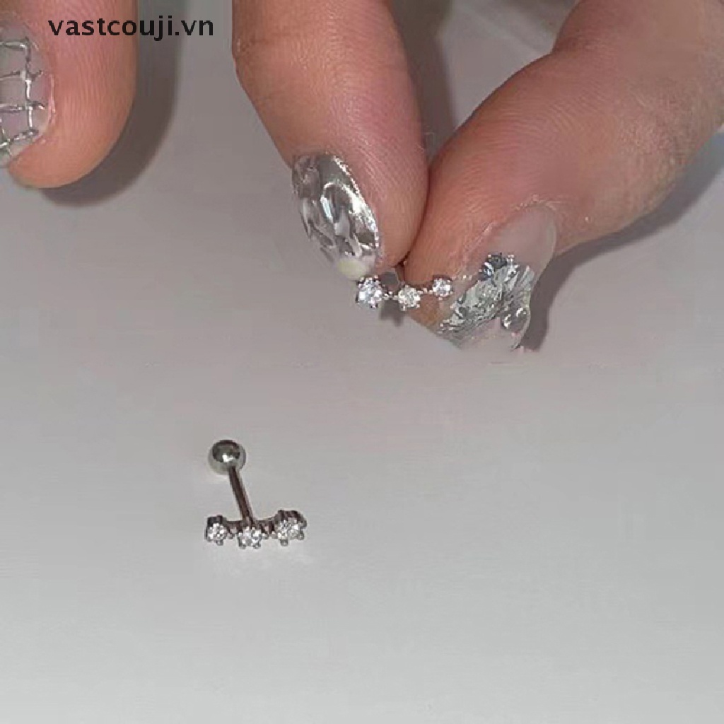 1 Đôi Bông Tai Đính Đá Zircon Thời Trang Cho Nữ