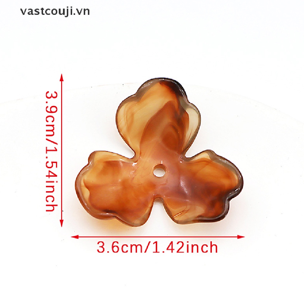 Bộ 10 Bông Hoa Đính Ngọc Trai Giả Bằng Acrylic Kích Thước 39x36mm Dùng Trang Trí Quần Áo / Trang Sức