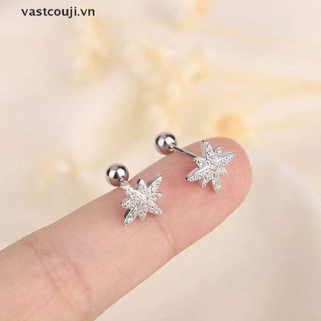 1 Đôi Bông Tai Đính Đá Zircon Thời Trang Cho Nữ