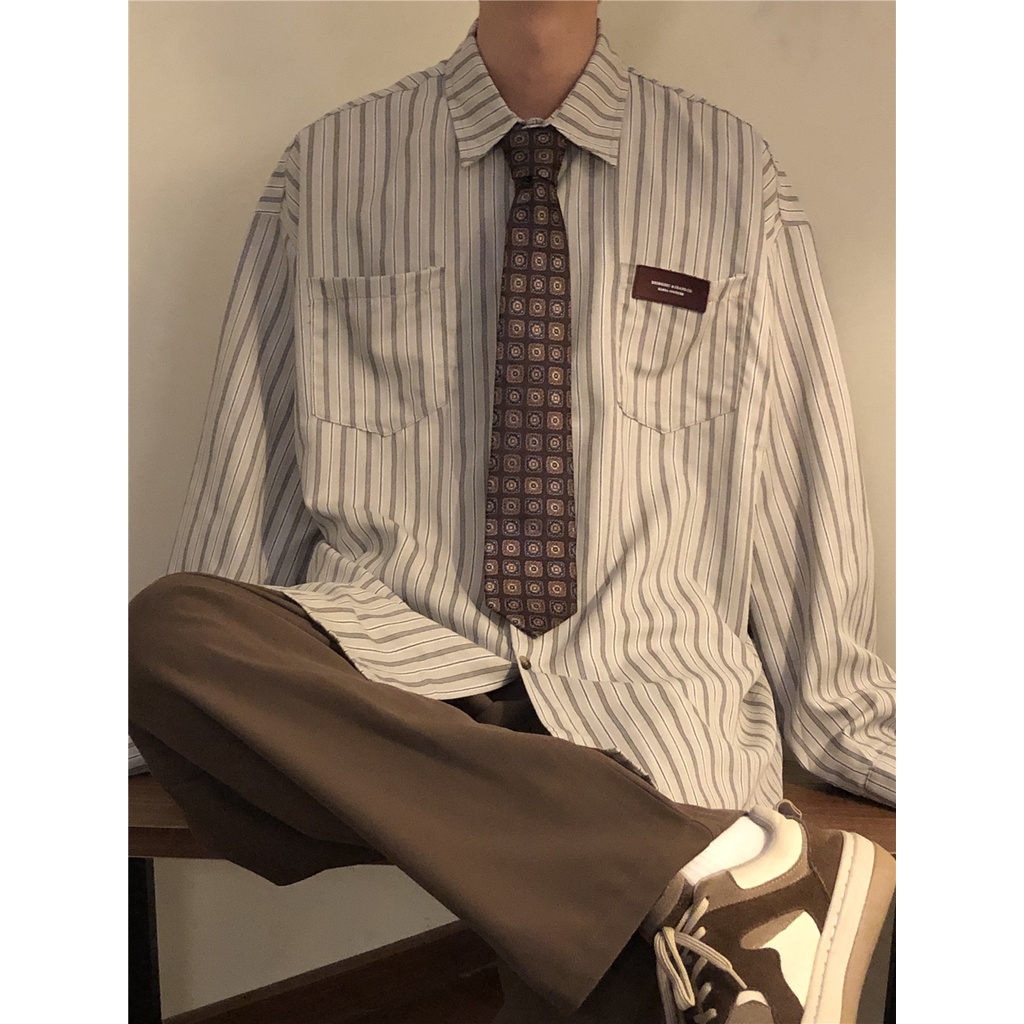 Áo Thun Tay Lỡ Họa Tiết Kẻ Sọc Thời Trang Mùa Hè Phong Cách Harajuku Mới Cho Nam