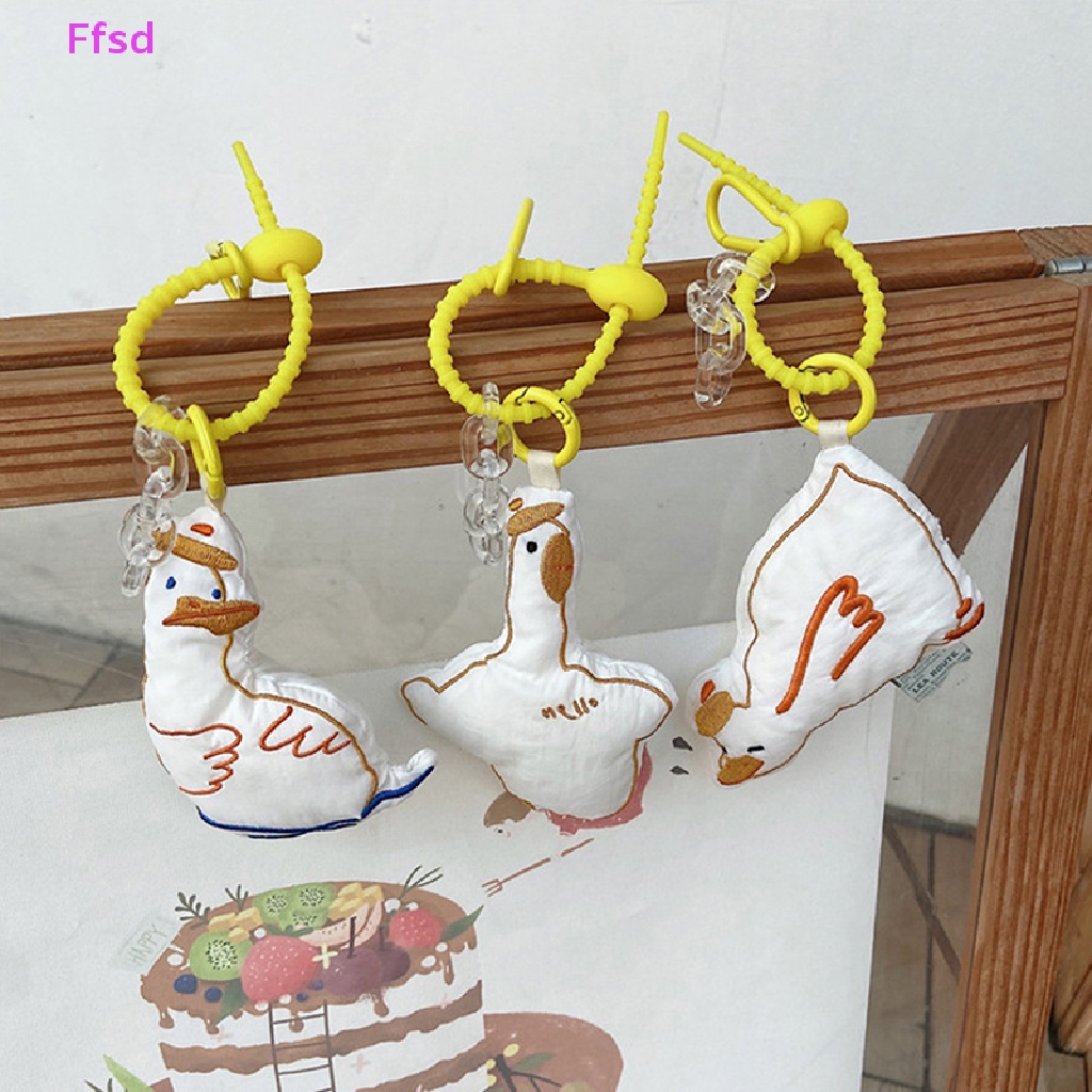 {Ffsd} Móc Khóa Mềm Hình Vịt Nhồi Bông Hoạt Hình Vui Nhộn Trang Trí Túi Xách * Bán Chạy