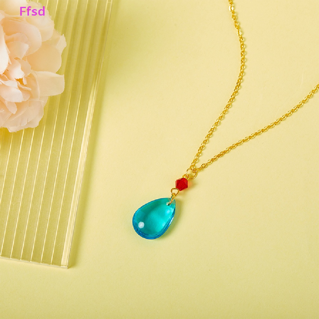 {Ffsd} Vòng cổ Pha Lê Hình Giọt Nước Màu Xanh Dương Đơn Giản Phụ Kiện Hóa Trang Cho Nữ