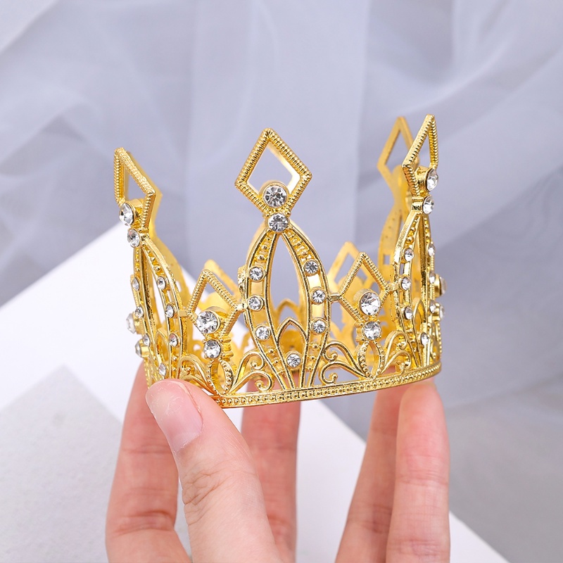 Phụ Kiện Vương Miện Đính Pha Lê Lấp Lánh Dùng Trang Trí Bánh Kem