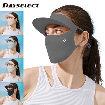Khẩu Trang Vải Lụa Lạnh Thoáng Khí Chống Nắng Chống Tia UV Chống Bụi Bảo Vệ Toàn Diện Có Vành