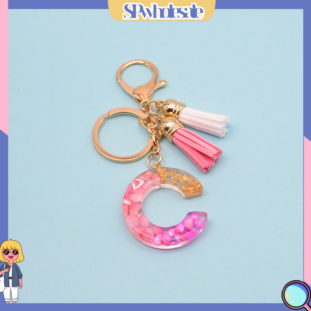 <SPwholesale> Móc Khóa Hình Vỏ Sò / Chữ Cái Có Dây Tua Rua Cho Nữ