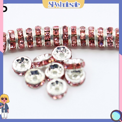 &lt;SPwholesale&gt; Set 100 Hạt Thủy Tinh Tròn 8mm Tự Làm Trang Sức