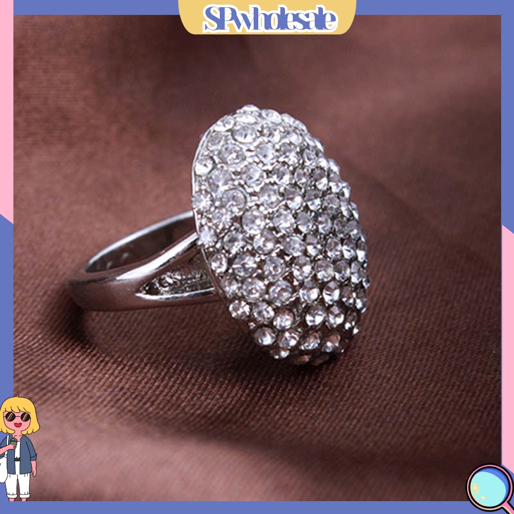 <SPwholesale> Nhẫn Cưới Đính Đá Sang Trọng Size 6-10