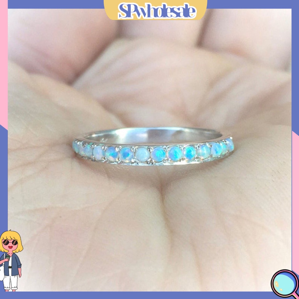 <SPwholesale> Nhẫn Cưới Mạ Điện Đính Đá Nhiều Màu Sắc Thời Trang Cho Nữ