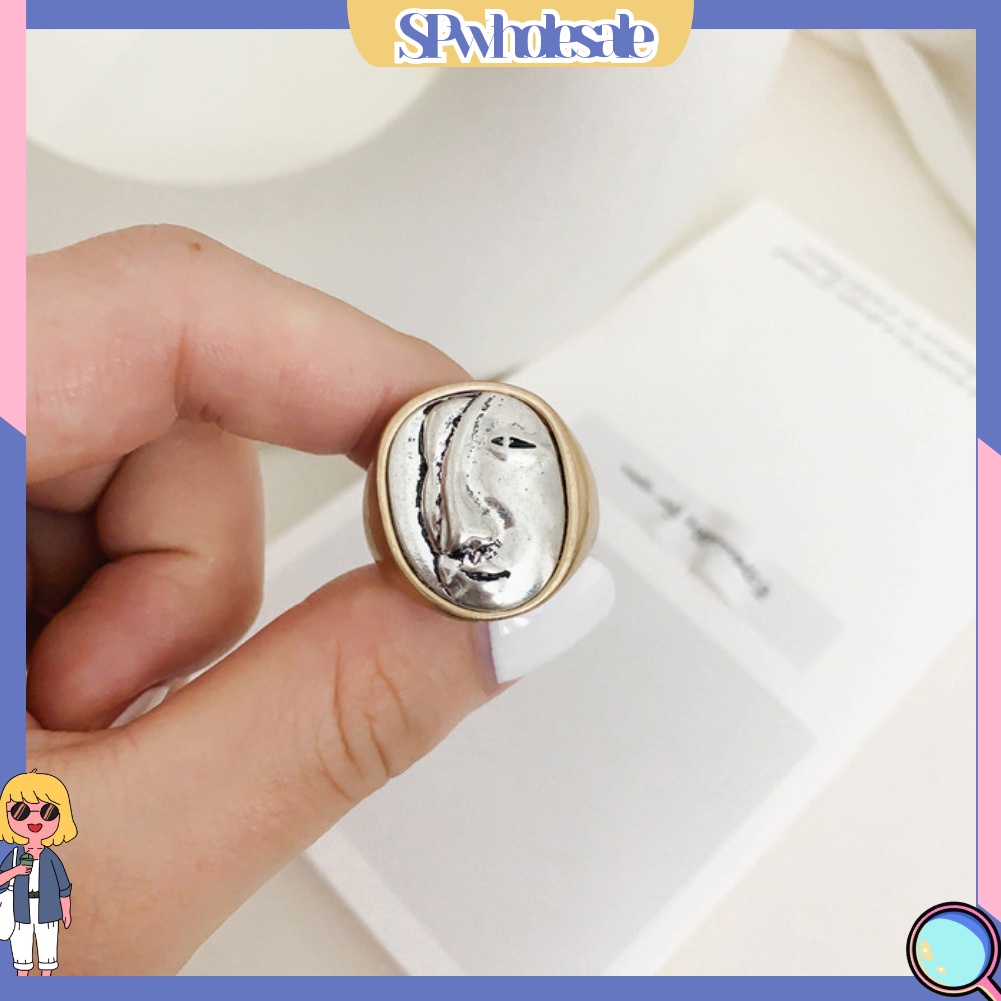 <SPwholesale> Nhẫn Hình Chân Dung Tròn Phong Cách Vintage Cho Nữ