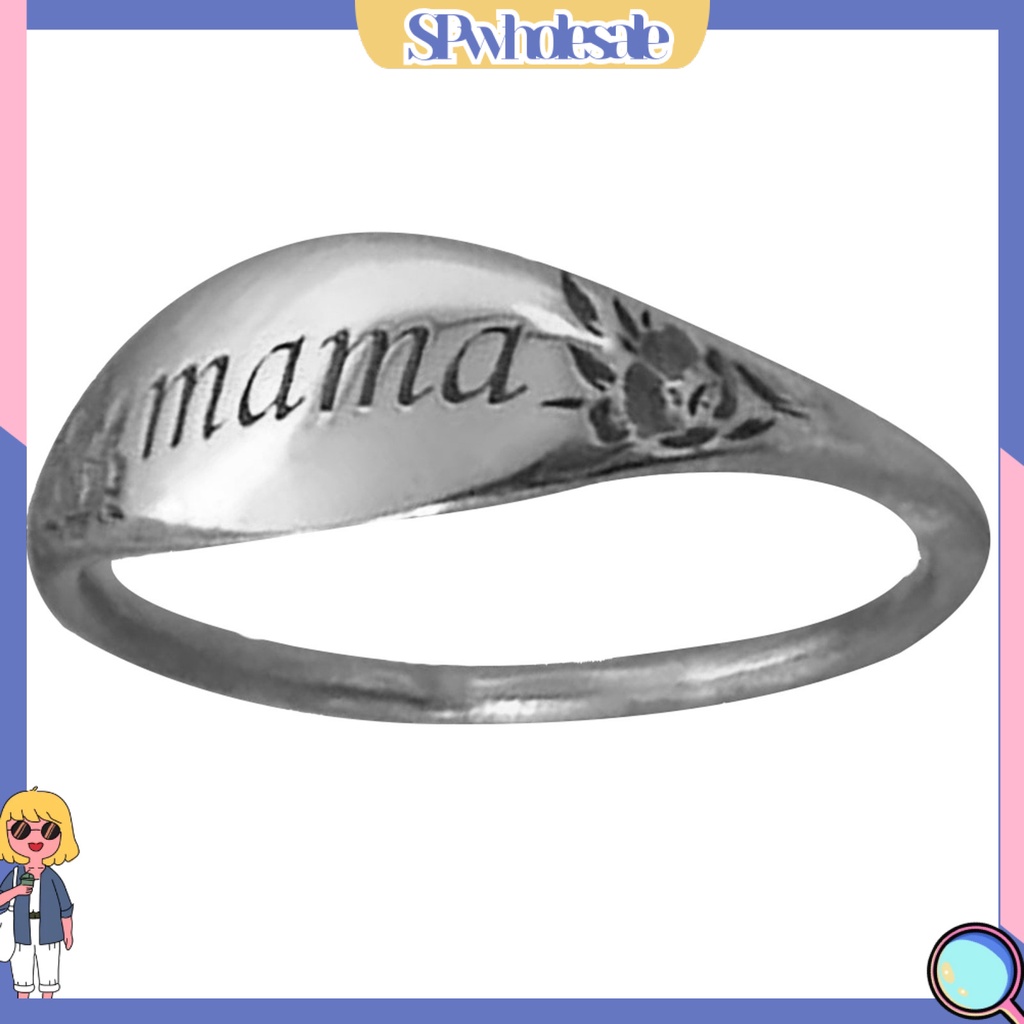 &lt;SPwholesale&gt; Nhẫn Khắc Chữ Mama Thời Trang Dành Cho Nữ