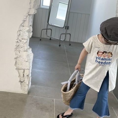 Áo Thun Ngắn Tay Xẻ Tà Dáng Rộng Thời Trang Mùa Hè Phong Cách Hàn Quốc Cho Nữ