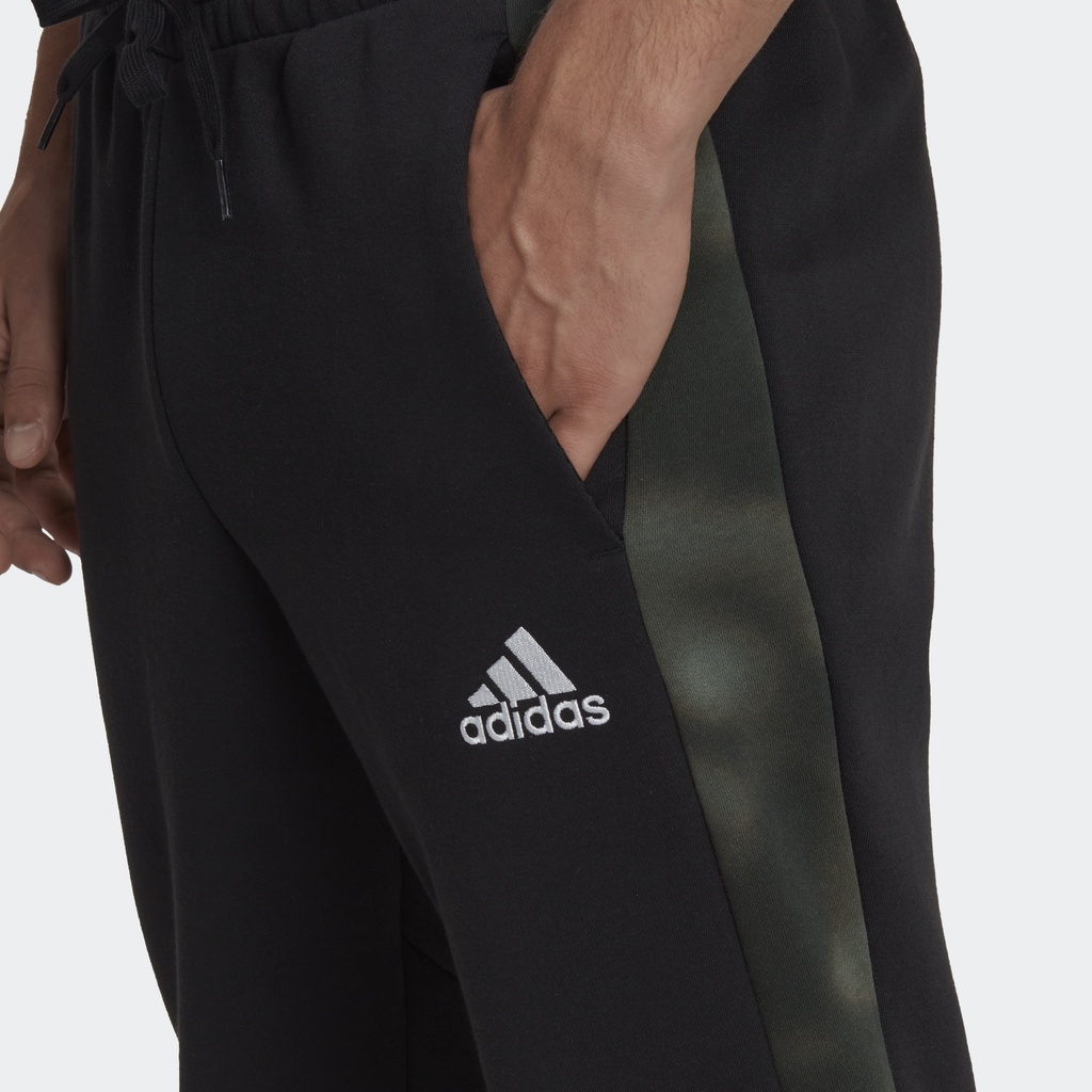 Adidas Phong cách sống Quần Nỉ Họa Tiết Rằn Ri Essentials Nam Đen HL6929
