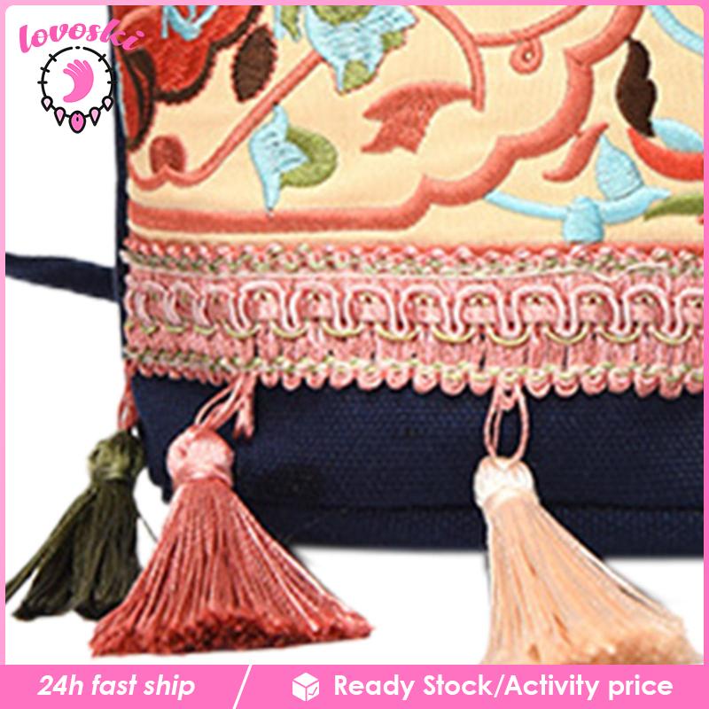 Túi Xách Đeo Vai Vải Bạt Thêu Hình Tua Rua Thời Trang Nữ