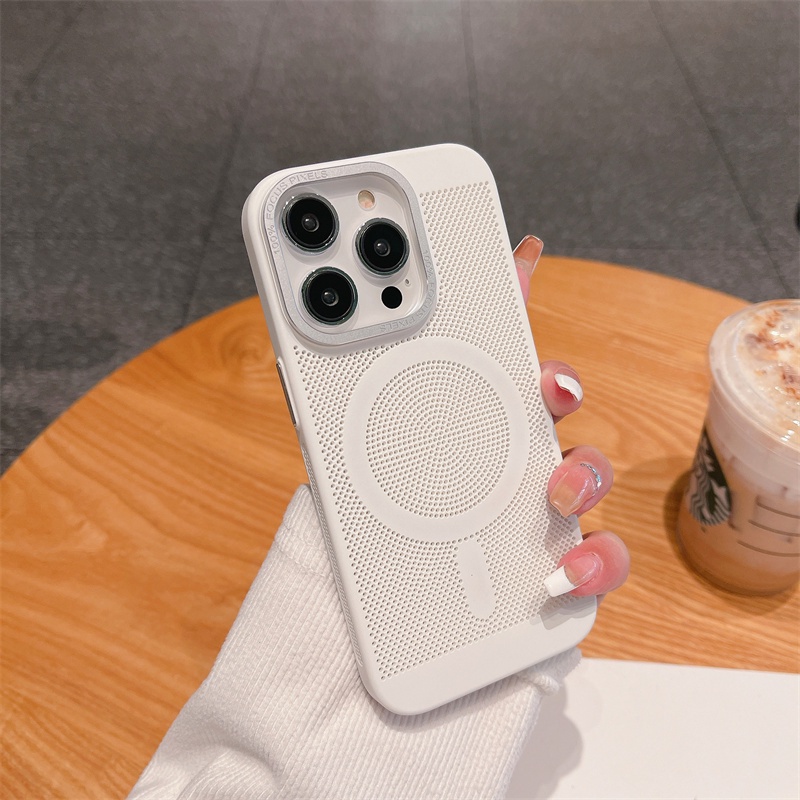 Ốp Điện Thoại Cứng Có Lỗ Thoát Nhiệt Từ Tính Cho Iphone 14 13 11 12 Pro Max 14 Plus 11 Pro