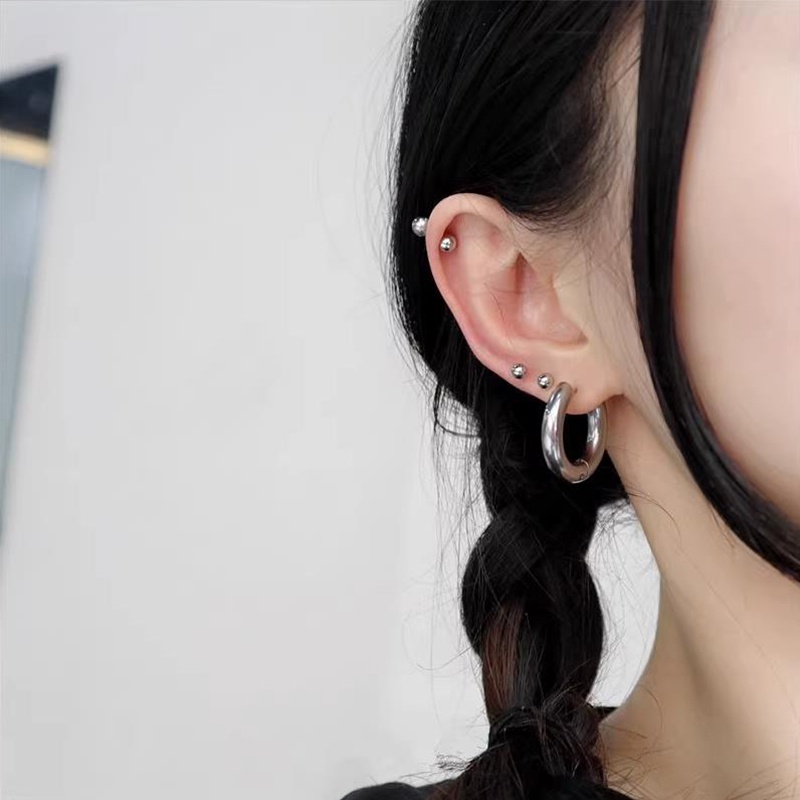 1 Khuyên Tai Quả Tạ Bằng Thép Không Gỉ