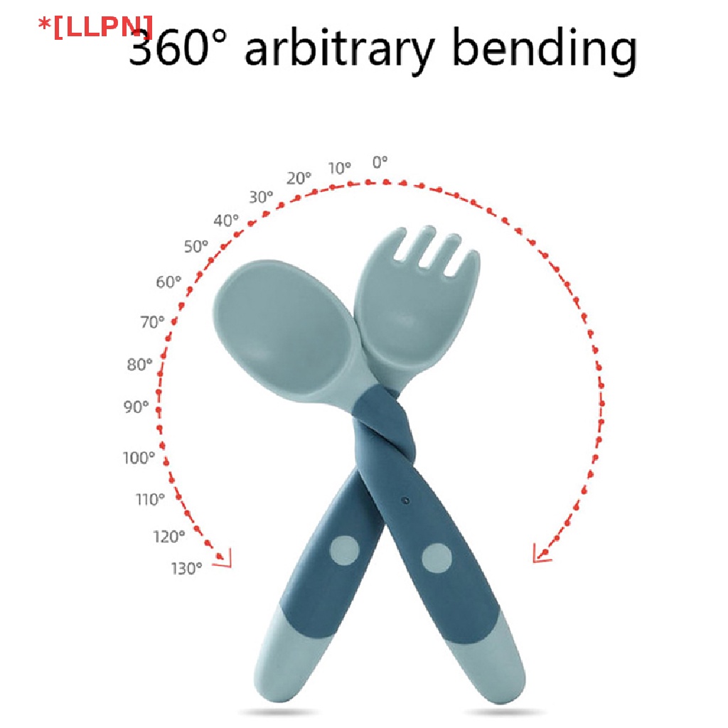 Set 2 Muỗng Nĩa PP + TPE Mềm Tập Ăn Cho Bé Sơ Sinh