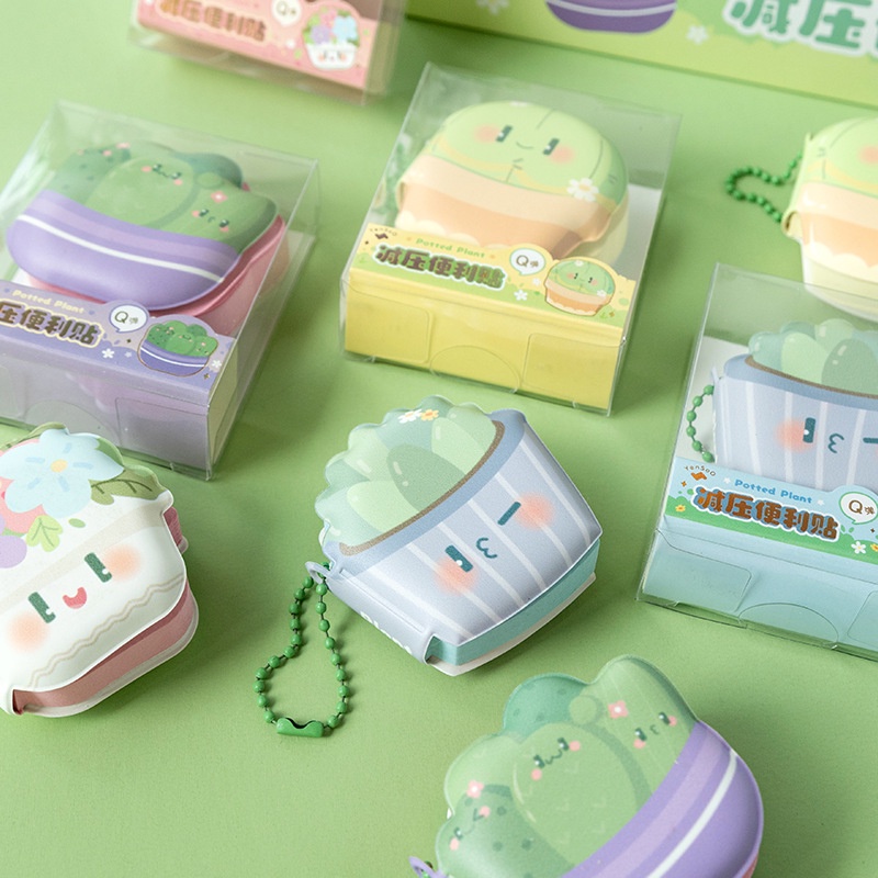 Giấy Note Hình Chậu Cây Nhỏ Nhắn Dễ Thương Sáng Tạo Giúp Giảm Căng Thẳng Cho Học Sinh