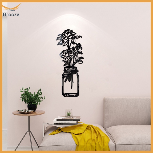 Gương Dán Tường Bằng Acrylic Hình Lọ Hoa 3d Trang Trí Nhà Cửa