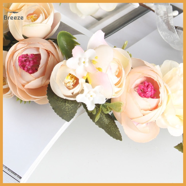 Vòng Hoa Hồng Giả Cài Tóc Cho Cô Dâu