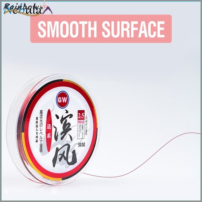 Cuộn Dây Câu Cá 50m Phủ Lông Chồn Chất Liệu Nylon Bền Bỉ