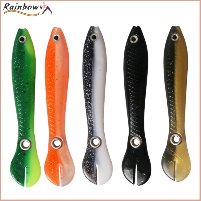 Set 5 Mồi Câu Cá Giả Bằng Cao Su Mềm Nhiều Màu Sắc