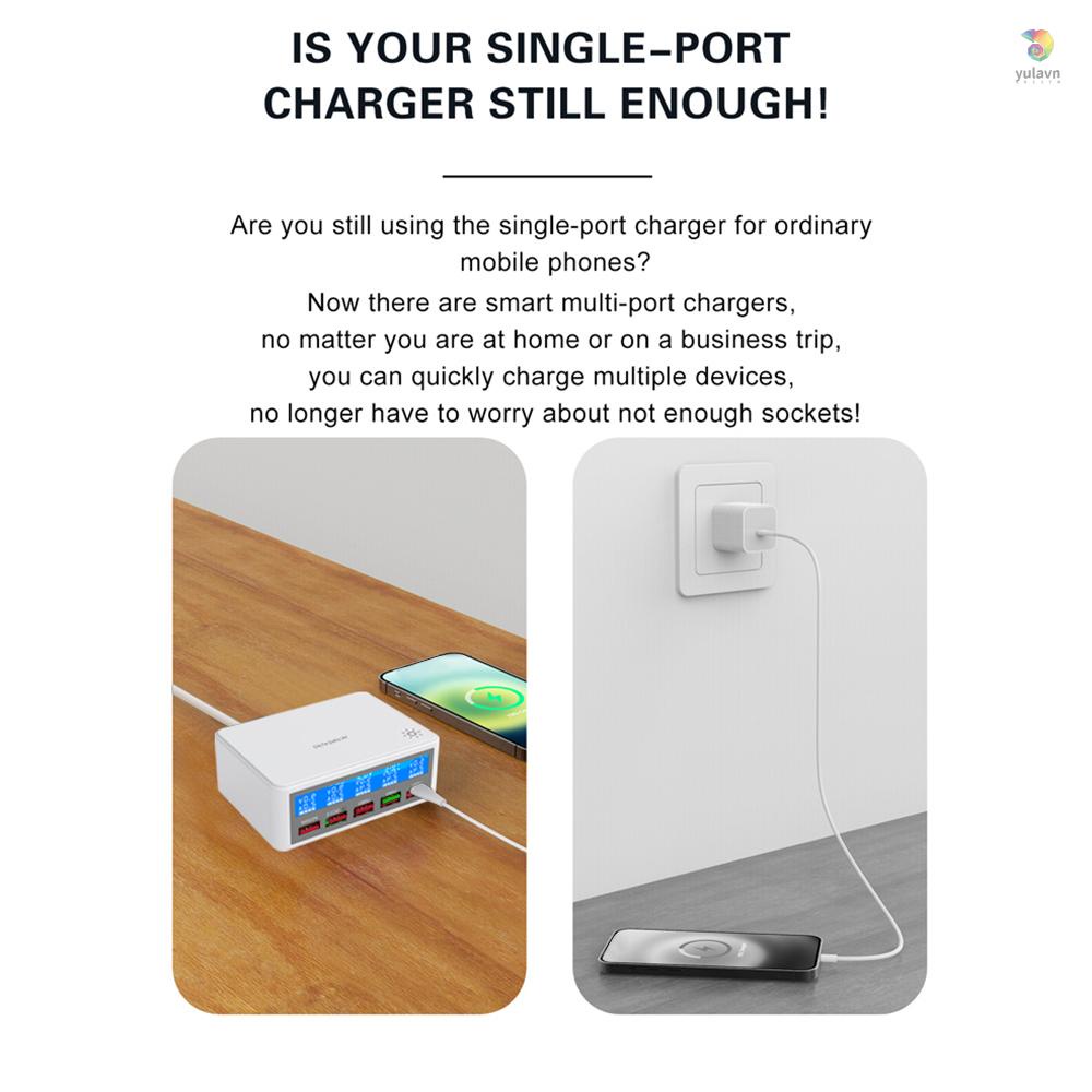 Bộ Chia 5 Cổng USB 65W PD 20W + QC3.0 Nhiều Cổng Sạc Nhanh Cho Điện Thoại Thông Minh / Máy Tính Bảng