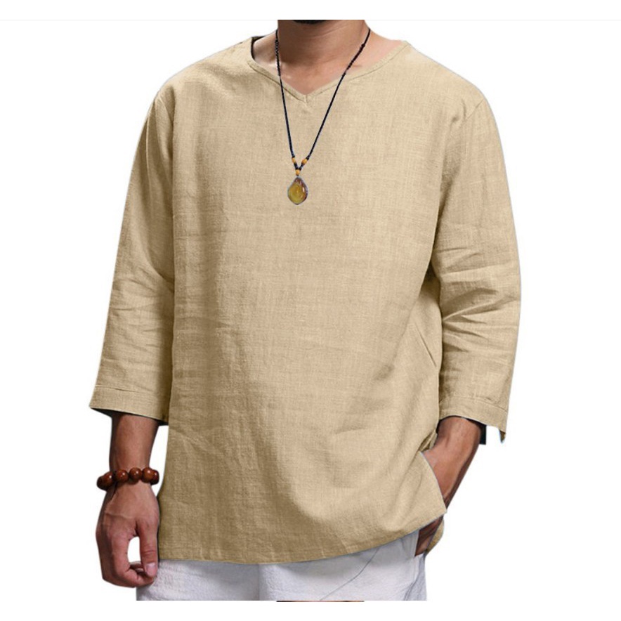 Áo Thun Polo Cotton Mỏng Ba Lỗ Cổ Chữ V Dáng Rộng Màu Đen / Xanh Dương Nhạt / Xám / Xanh Dương Nhạt Thời Trang Mùa Hè Mới 2023 Cho Nam