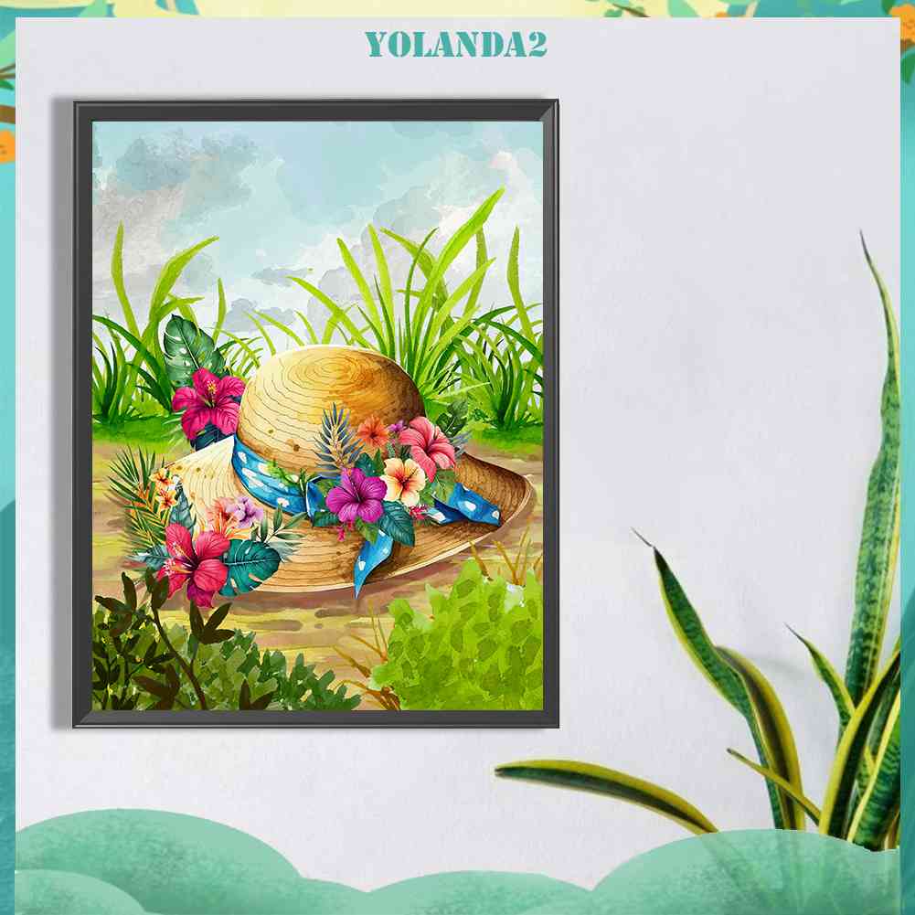 Tranh Đính Đá Kim Cương Toàn Bộ 5D DIY Hình Vẽ Hoa Mũ