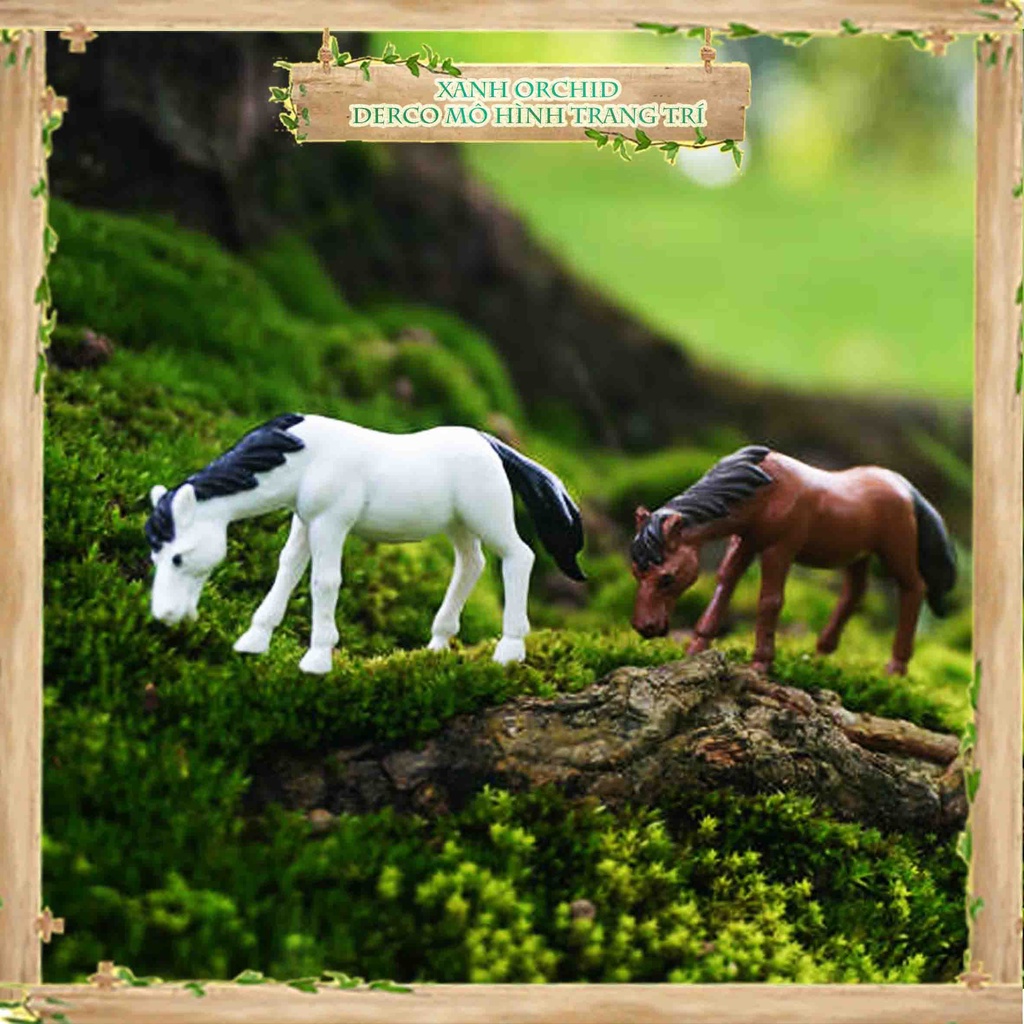 Mô Hình Tiểu Cảnh "Ngựa Bạch Mã Mini" Trang Trí Sen Đá, Sân Vườn/ Chậu Cây, DYI, Terrarium