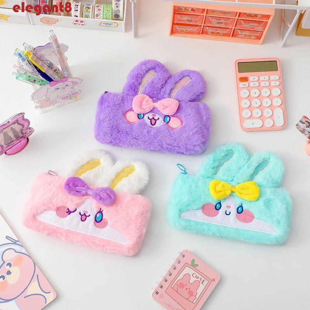 Túi Đựng Bút Hình Thỏ Nhồi Bông Dễ Thương Cho Học Sinh Ốp