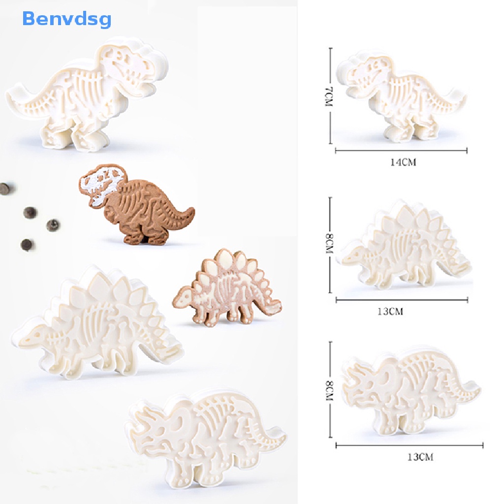 Bộ 3 Khuôn Cắt Bánh Quy Hình Khủng Long 3D Độc Đáo