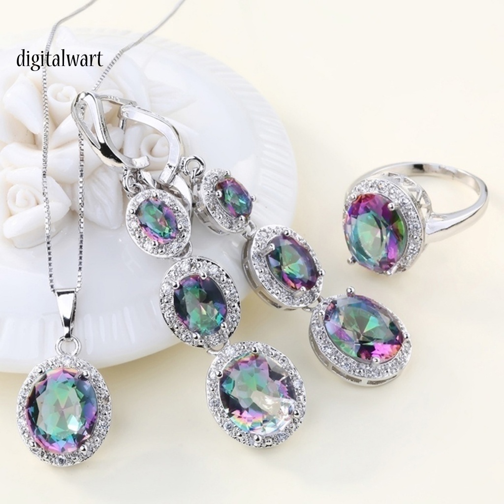 Kỹ Thuật Số| Set 3 Vòng cổ Thời Trang Đính Đá Topaz Nhân Tạo Nhiều Màu