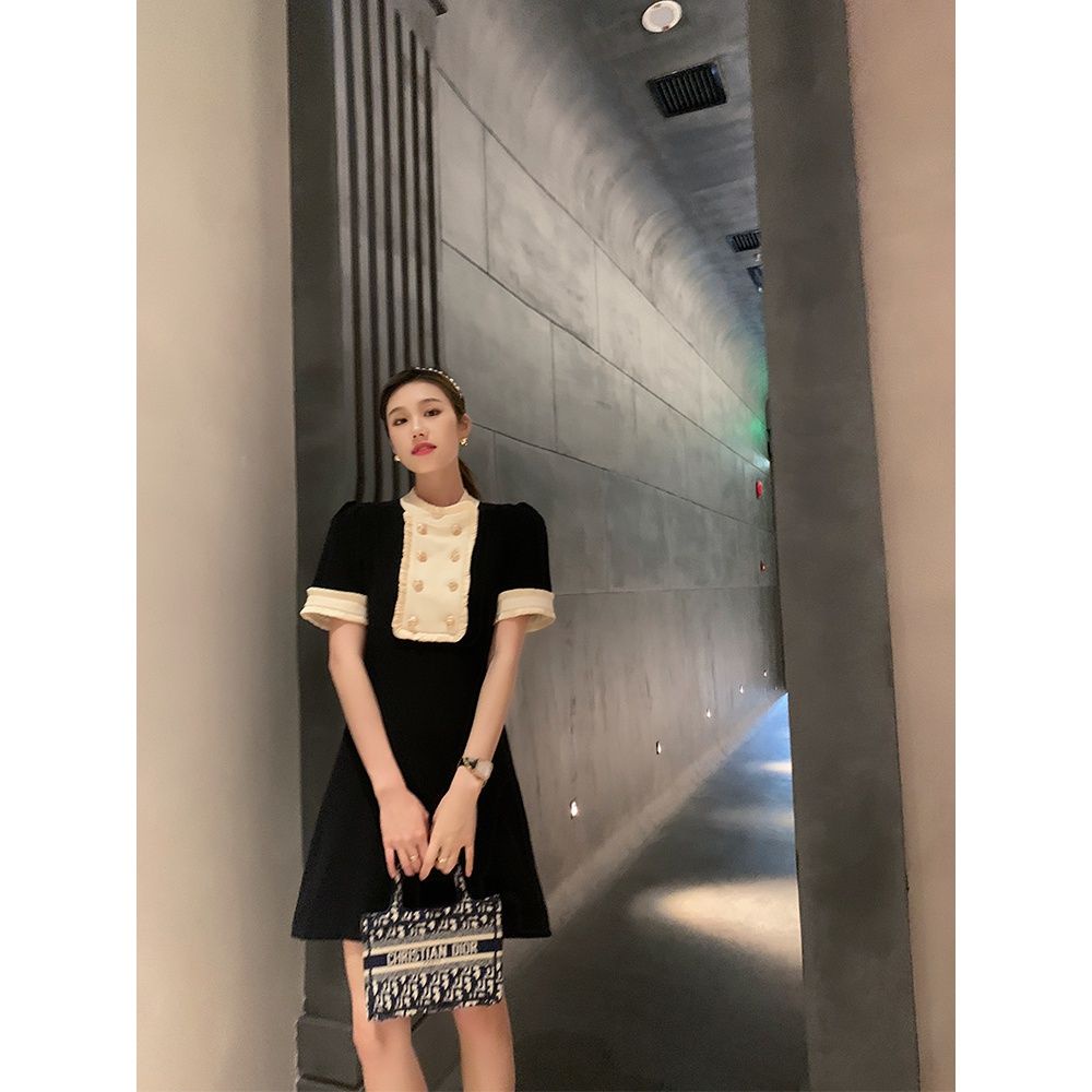 Đầm Đen Che Bụng Phong Cách Hepburn Thời Trang Mùa Hè 2023