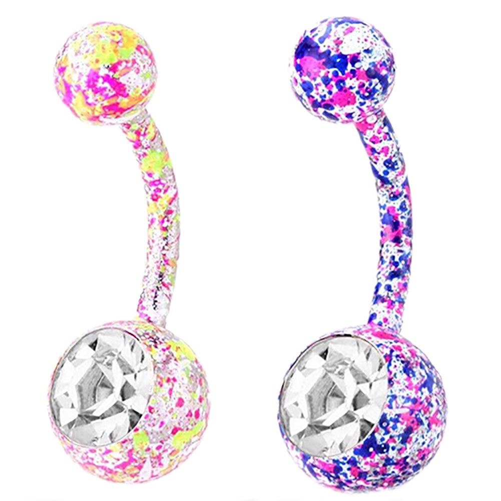 Khuyên Rốn Hình Hoa Đính Đá Lấp Lánh Thời Trang