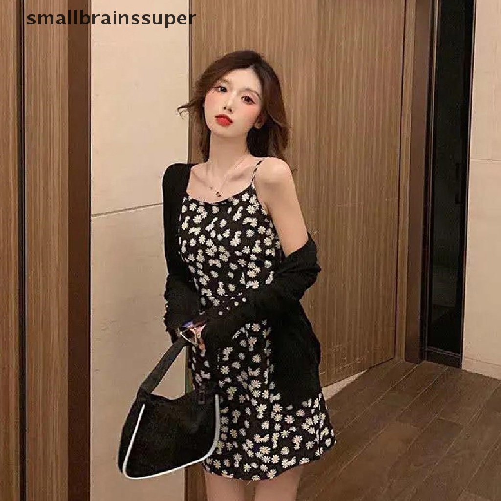 Đầm Hai Dây Dáng Chữ A Họa Tiết Hoa Cúc Thời Trang Mùa Hè Cho Bạn Gái