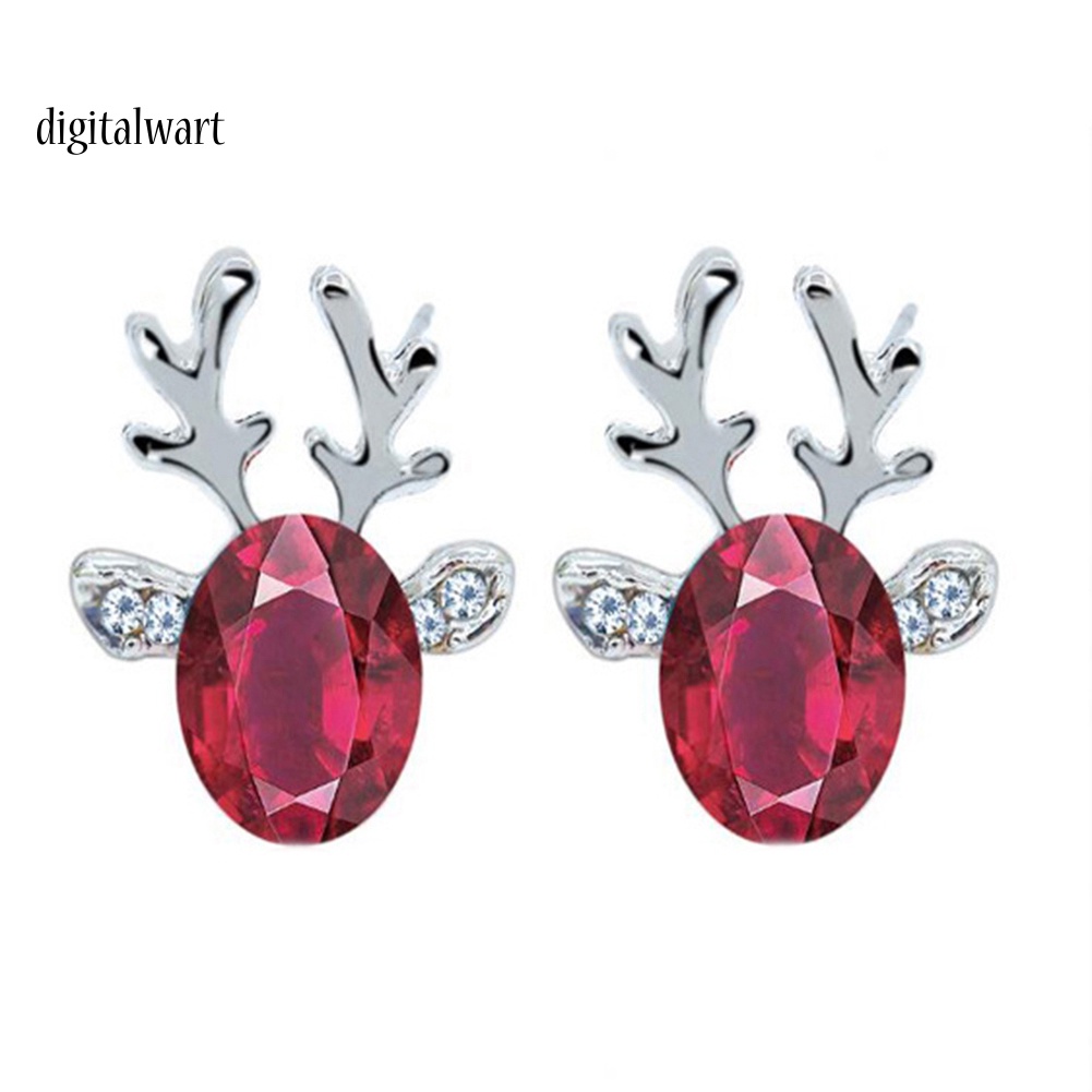 Kỹ Thuật Số| Bông Tai HìNh SừNg Hươu 3D ĐíNh Đá Sang TrọNg