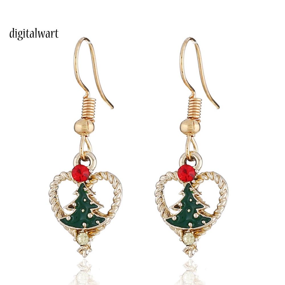 Kỹ Thuật Số| Bông Tai HợP Kim HìNh Cây Thông GiáNg Sinh ĐíNh Đá Xinh XắN