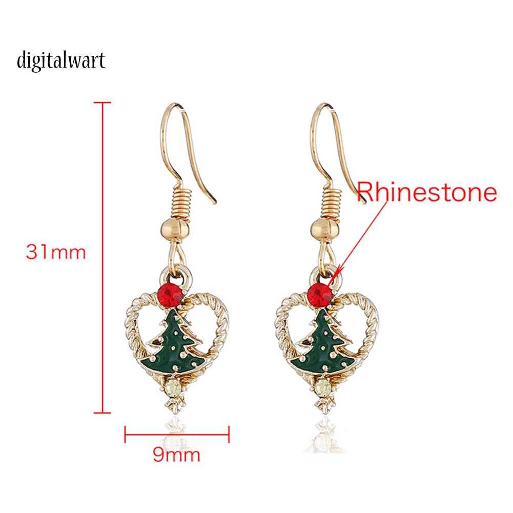 Kỹ Thuật Số| Bông Tai HợP Kim HìNh Cây Thông GiáNg Sinh ĐíNh Đá Xinh XắN