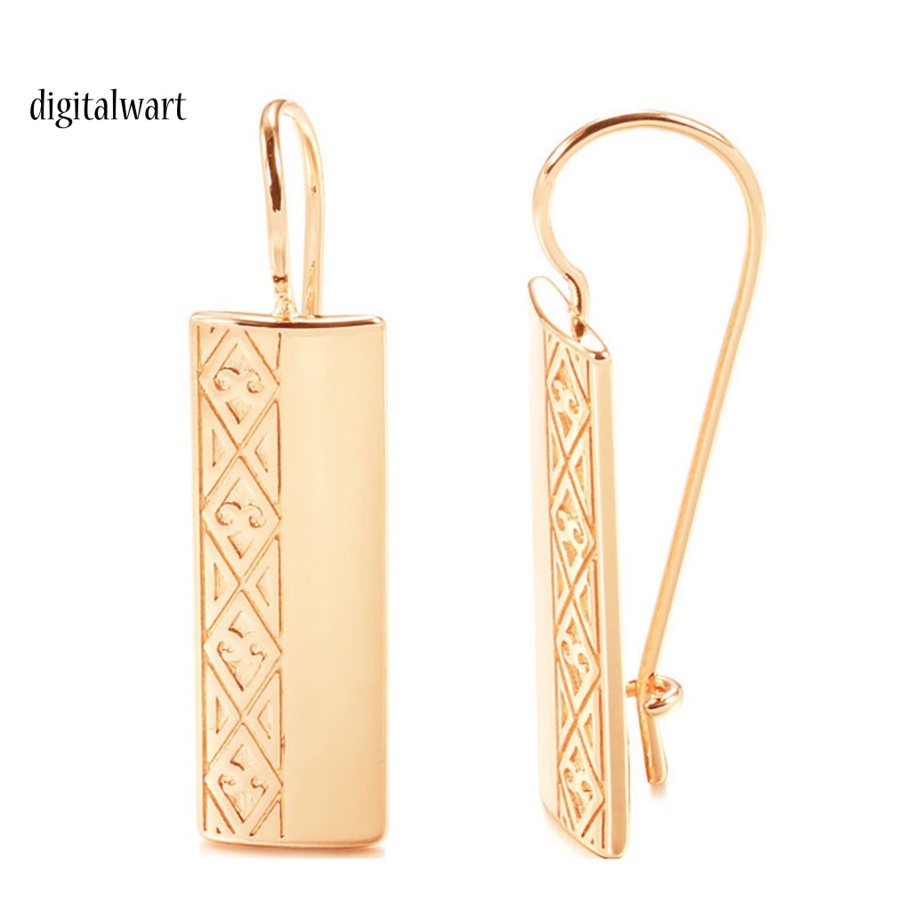 Kỹ Thuật Số| 1 Đôi Bông Tai Móc Hình Chữ Nhật Bằng Hợp Kim Bắt Mắt