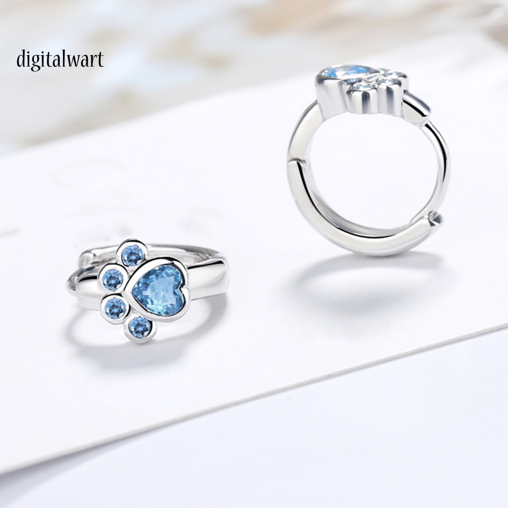 Kỹ Thuật Số| 1 Đôi Bông Tai Xỏ Lỗ Hình Dấu Chân Động Vật Đính Đá Zircon Lâu Trôi Dễ Thương