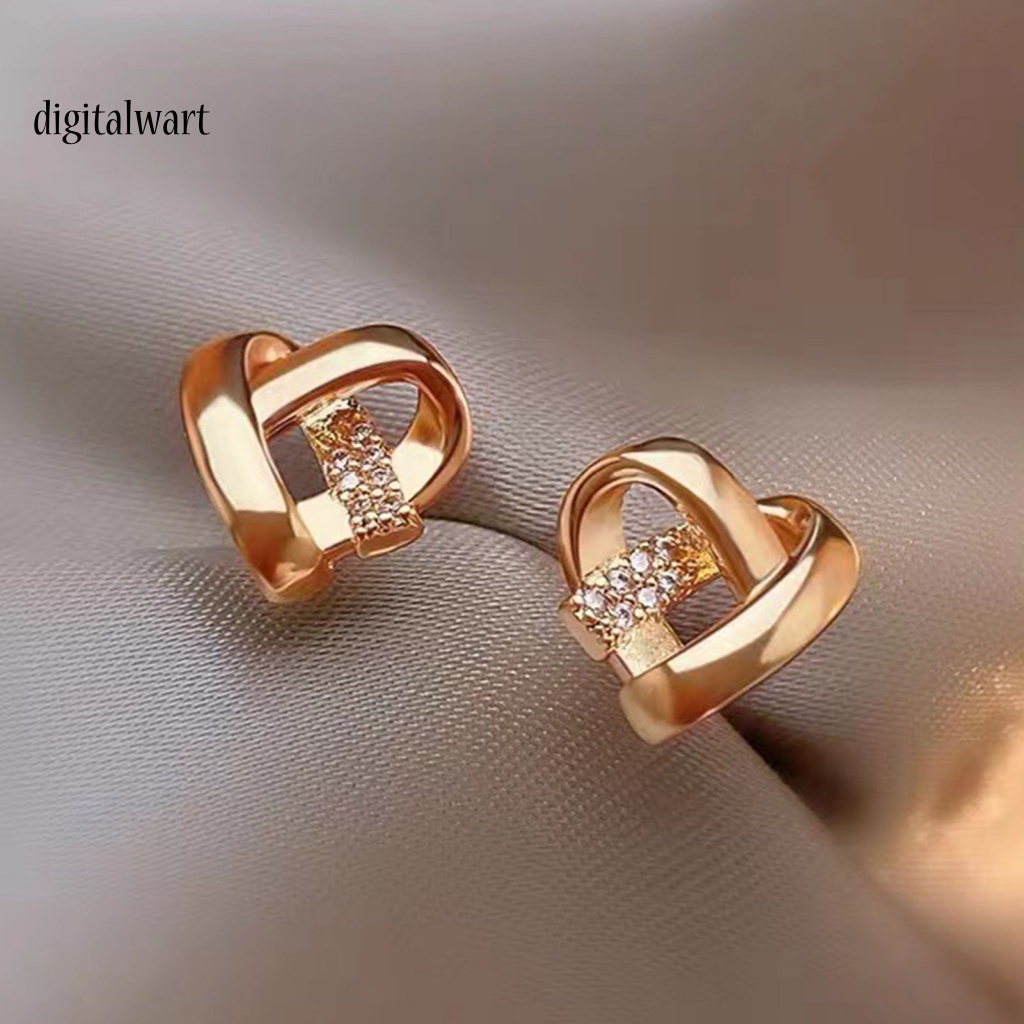 Kỹ Thuật Số| 1 Đôi Bông Tai Nữ Hình Thánh Giá, Trái Tim Đính Đá Lấp Lánh